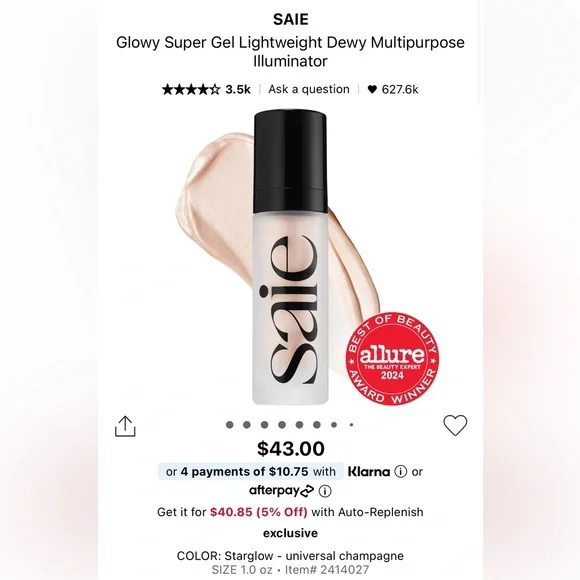 SAIE Glowy Super Gel in Star Glow Deluxe Mini 5 mL - Picture 4 of 15